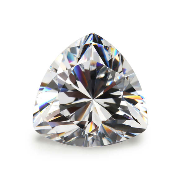White cz Trillion Shape