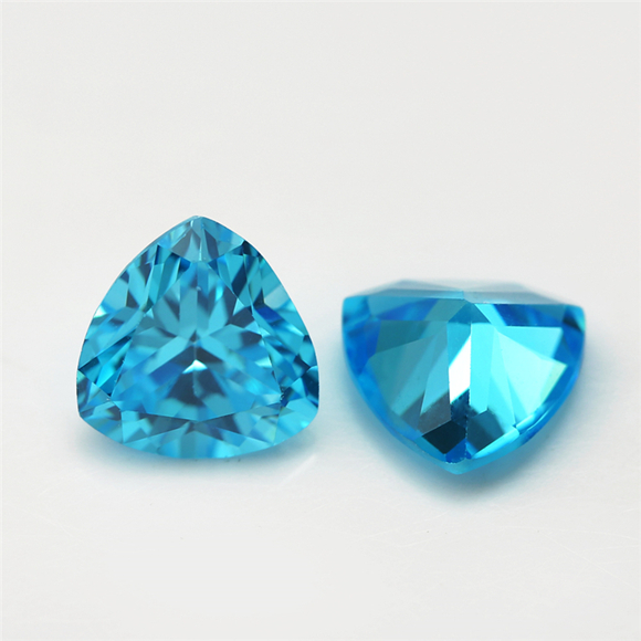 Aquamarine CZ trillion cut 