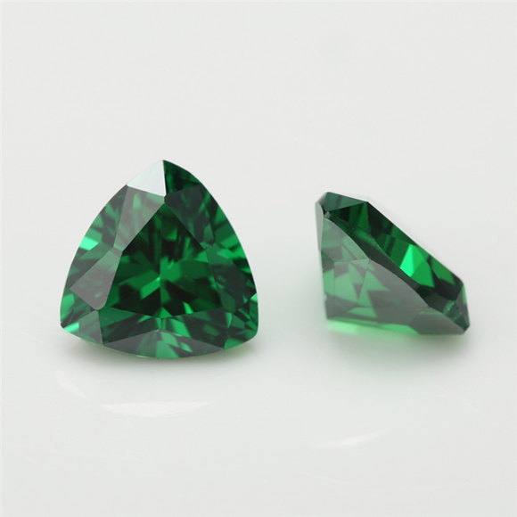 Green Trillion Cut cz