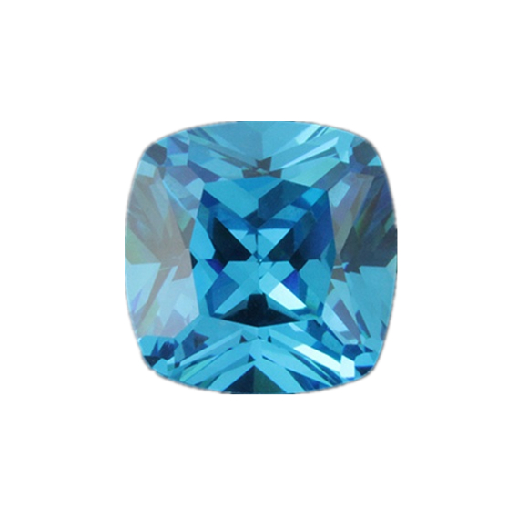 Square cushion cut loose aquamarin