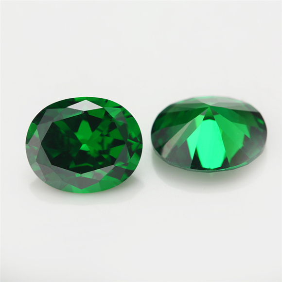 Green cz Oval Shape