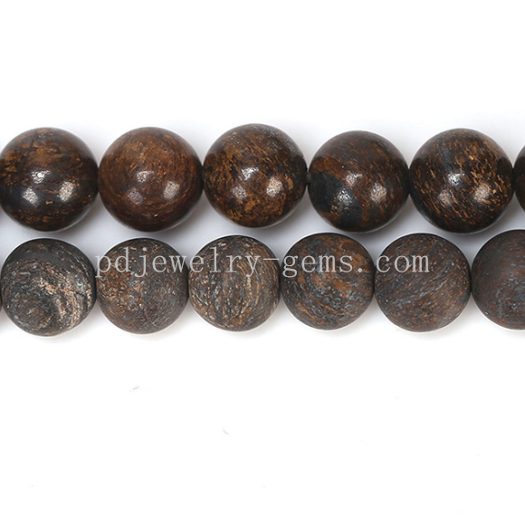 Matte beads bronzite