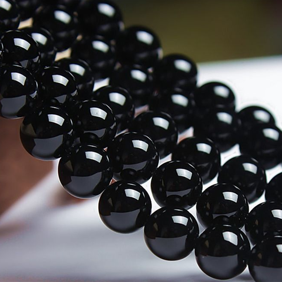 black agate beads