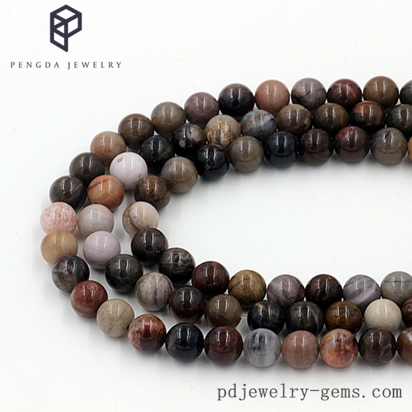 petrified wood beads natural stone