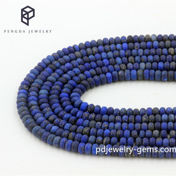 rondelle matte lapis lazuli